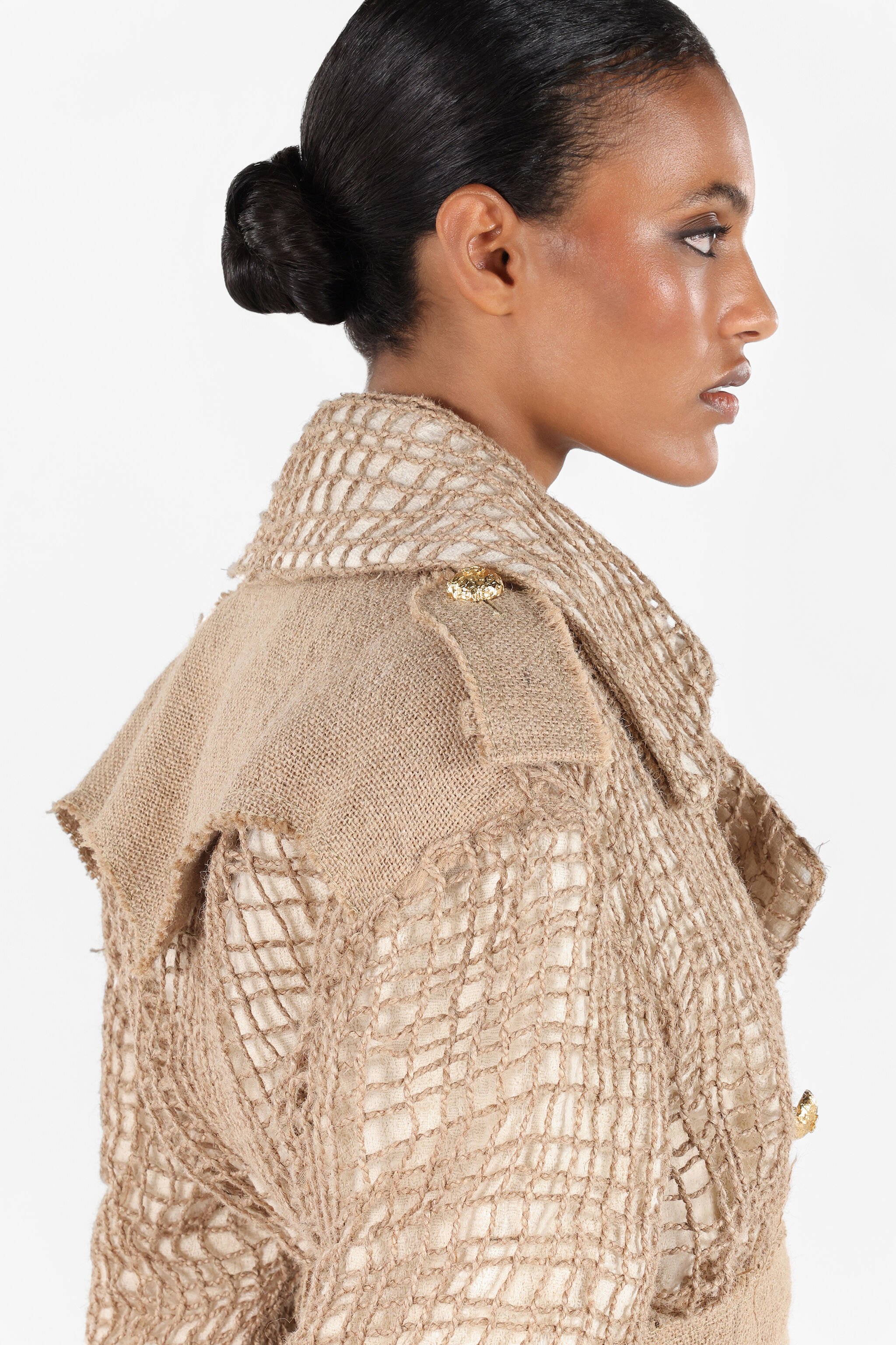 RC Grid Trench Coat with belt Light Brown UWR503-FY073