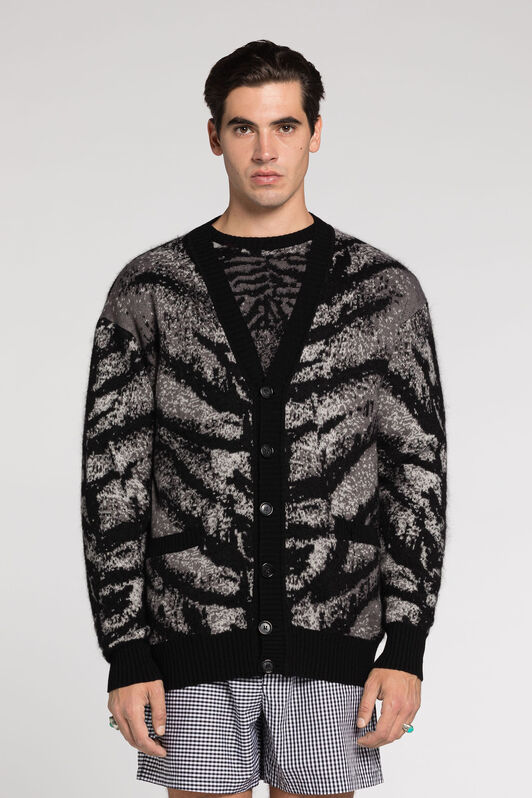 RC Tiger-Intarsia Cardigan GRAY RRM603-MA006
