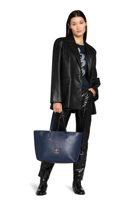 RC RC Monogram Leather Tote Bag RC RC Monogram Leather Tote Bag BLUE NAVY ISB002-PN001