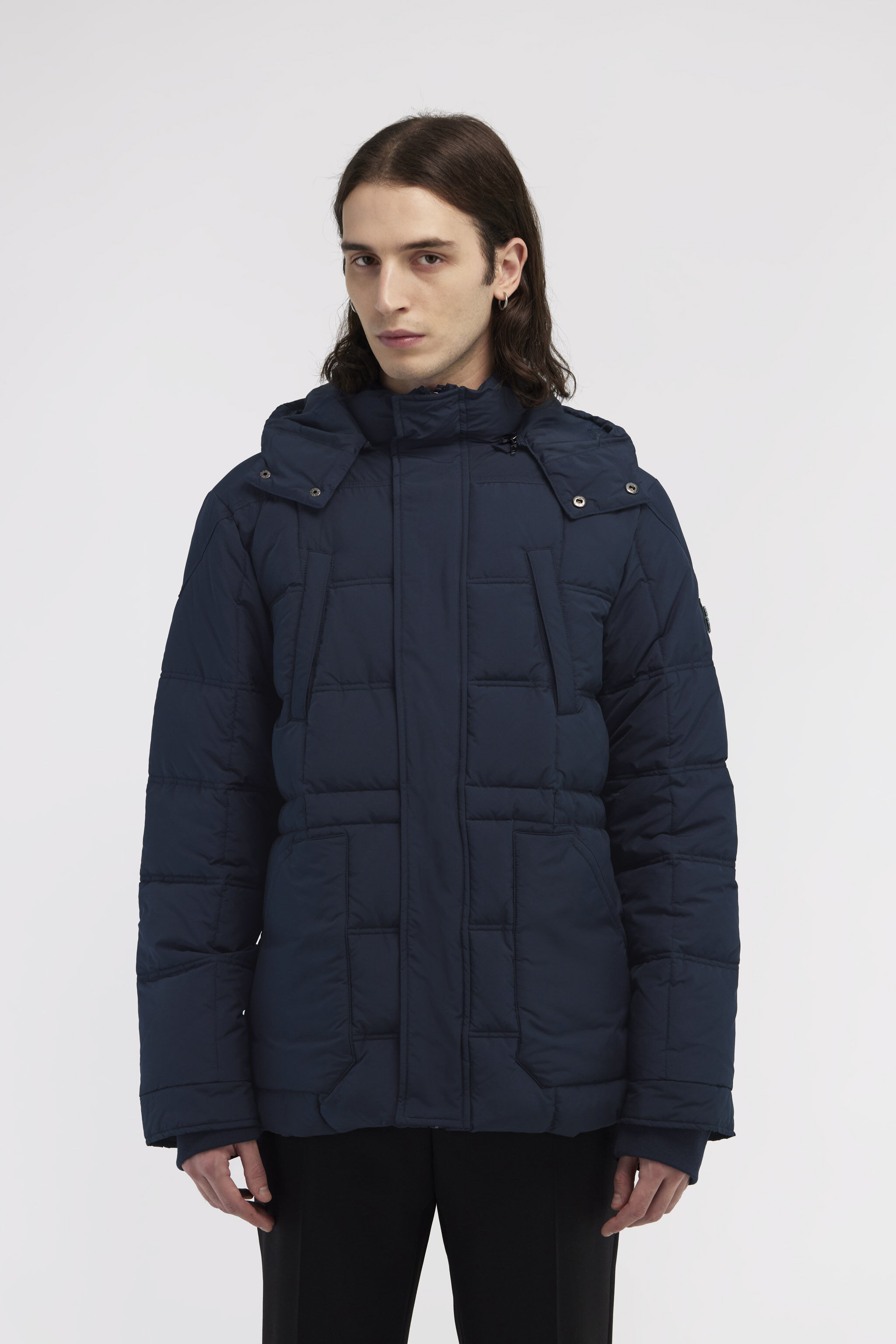 RC Padded down jacket with logo Azul oscuro NOT40F-SB001
