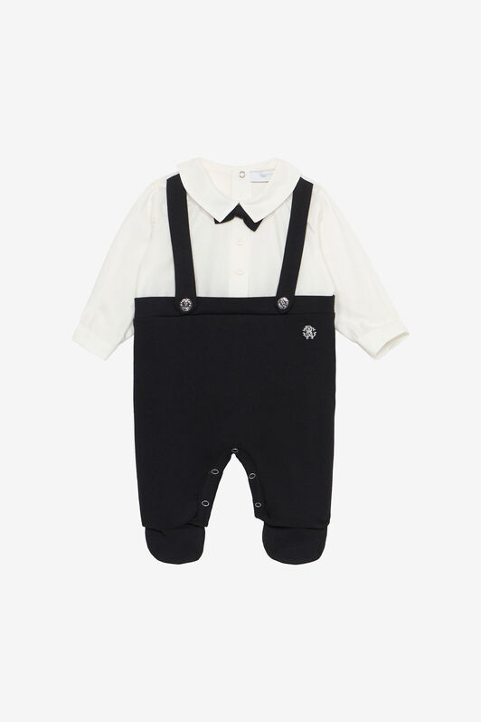 JU Strampelanzug Mit Latzhose Und Fliege Schwarz UJT825-JD001
