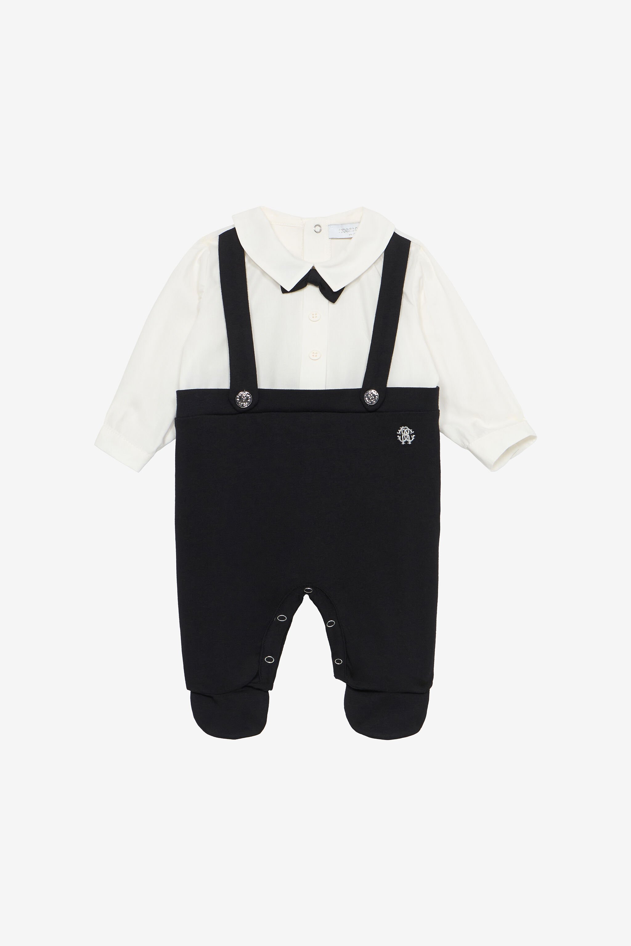 JU Strampelanzug Mit Latzhose Und Fliege Schwarz UJT825-JD001