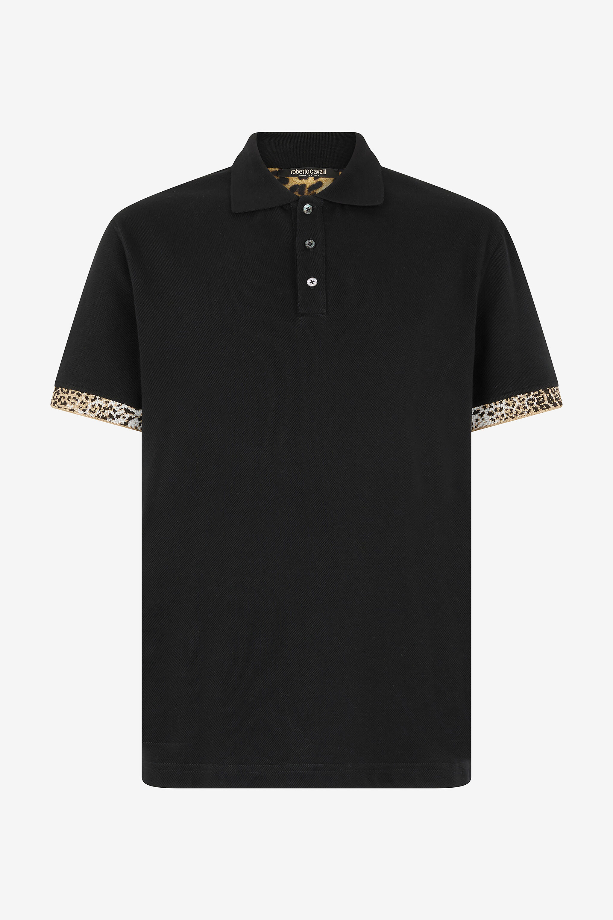 RC Polo Shirt with Jaguar Skin Details Black VRT64A-KB002