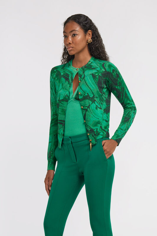 RC Malachite print cardigan Green TKM905-MQ014