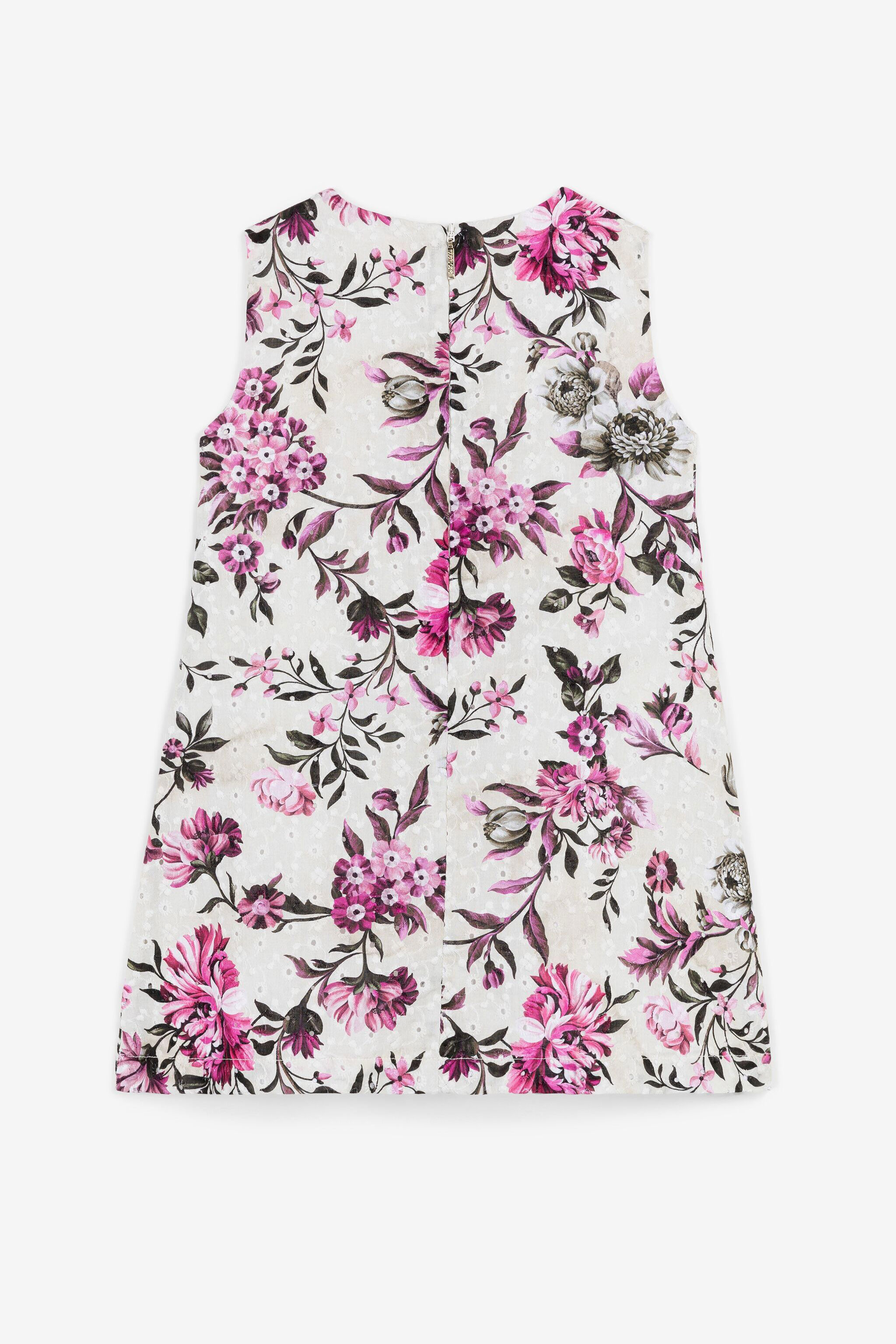 JU Flower-Print Broderie Anglaise Romper Set Pink OJT137-RP018