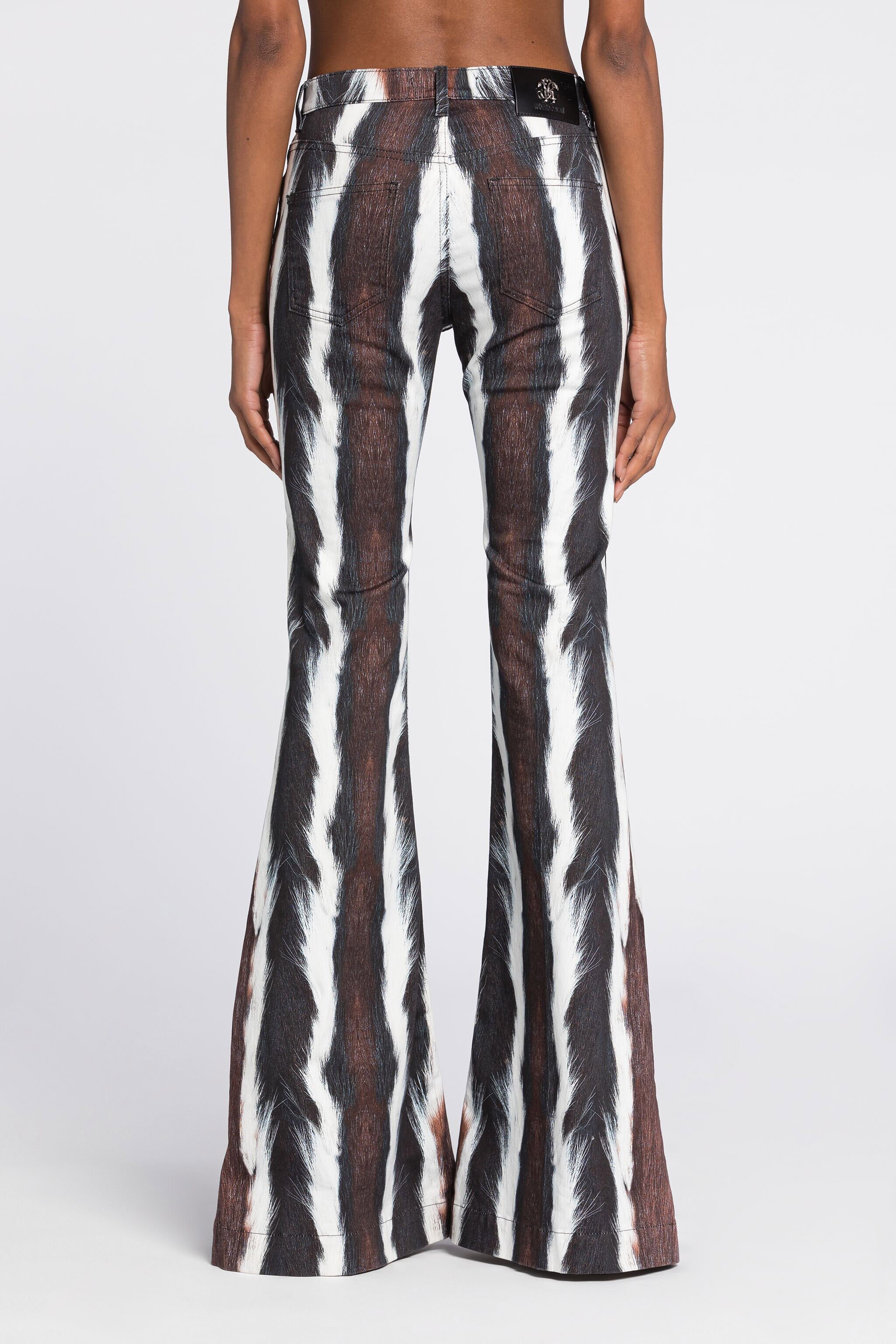 RC Animal-Print Flared Jeans Dark brown/White RKJ205-DAH05