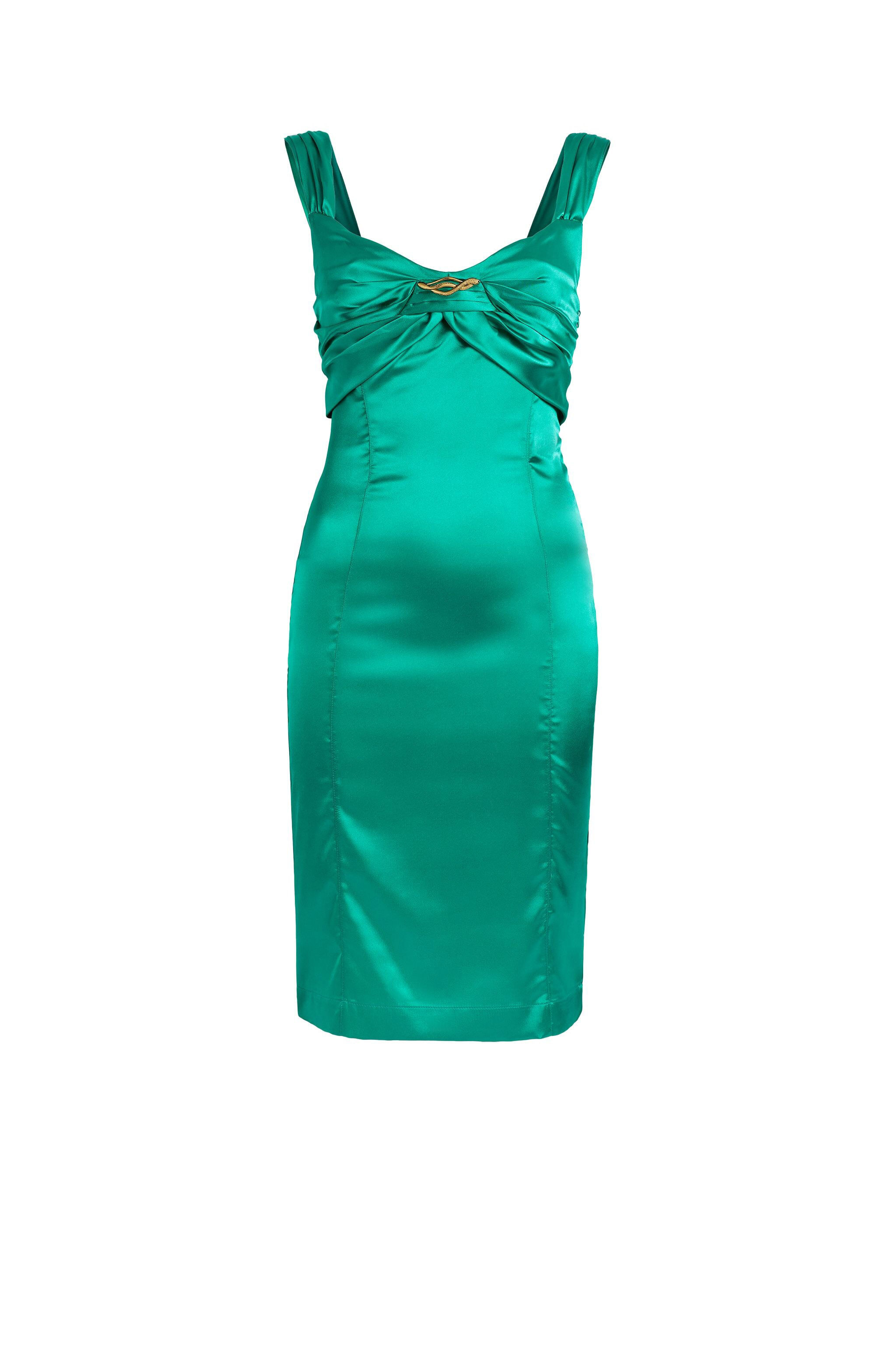 RC Snake-Embellished Bodycon Dress Azzurro FST104-RD028