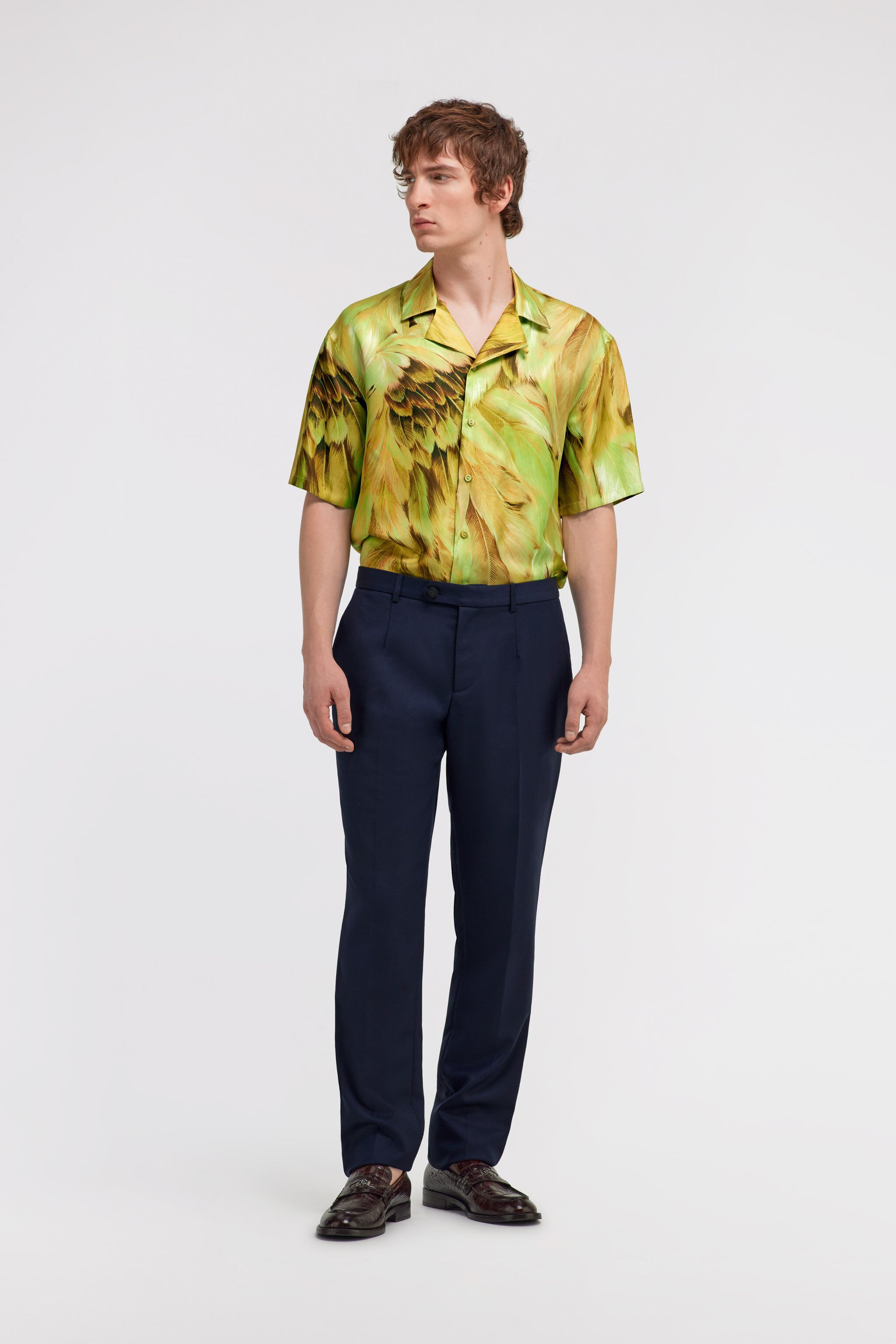 RC Camisa con estampado Plumange Verde claro SMT761-4QL71