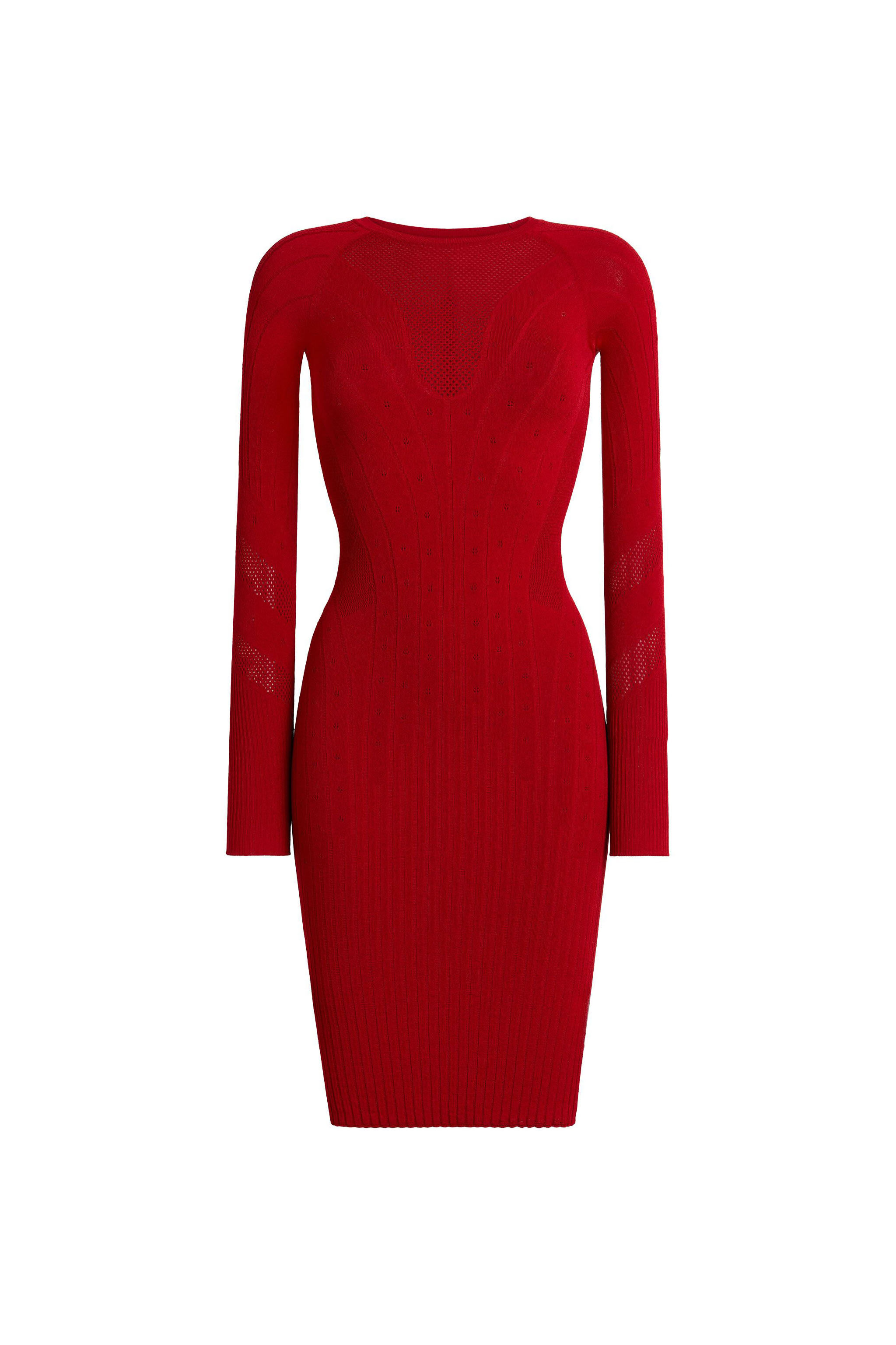 RC Robe en maille ajourée Rouge MQM180-MI001