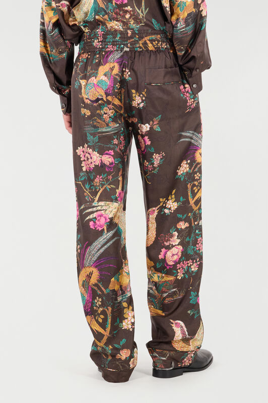 RC Silk Pants with Natural Landscape Brown VRT266-OZP76