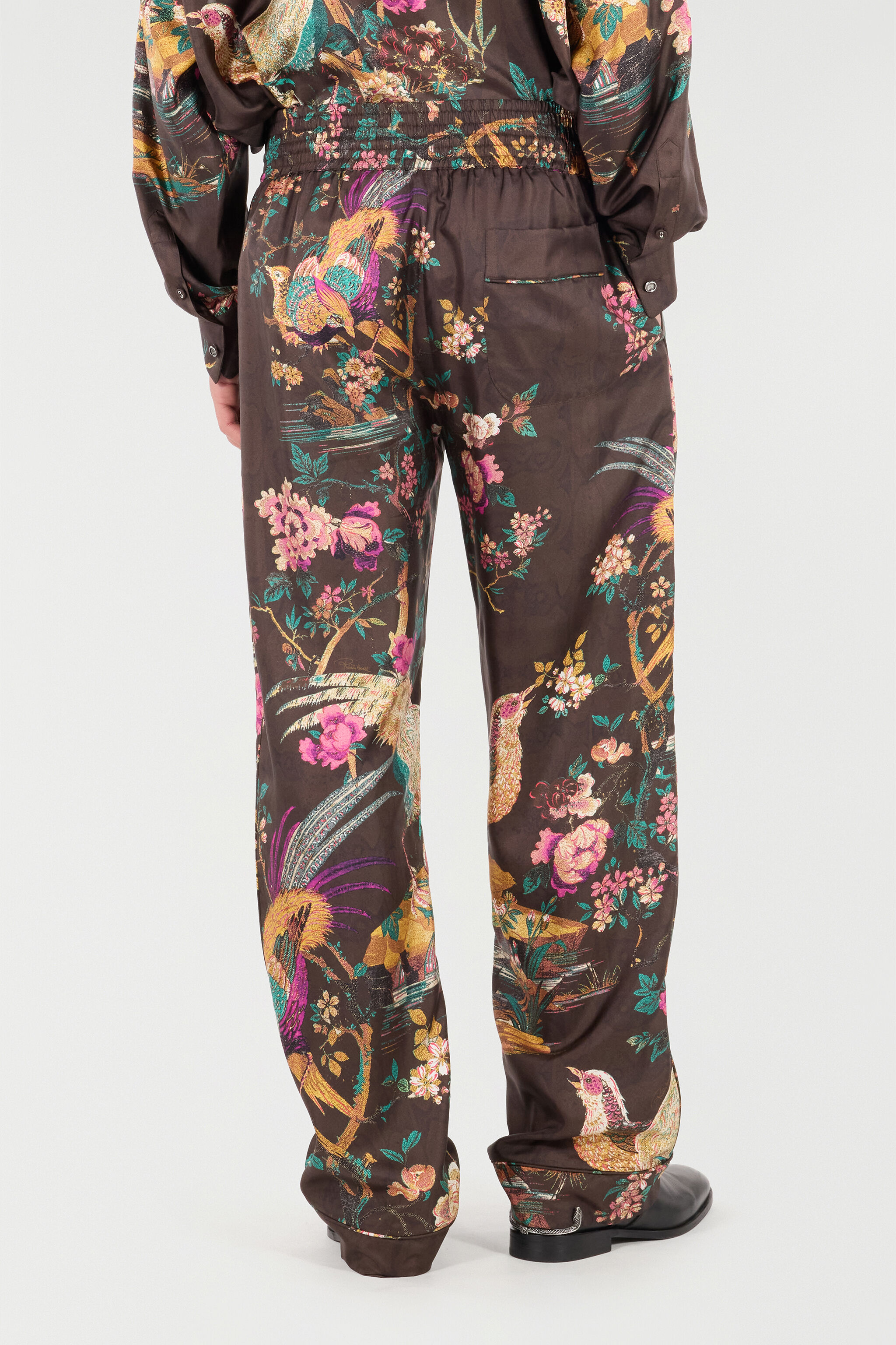 RC Silk Pants with Natural Landscape Brown VRT266-OZP76
