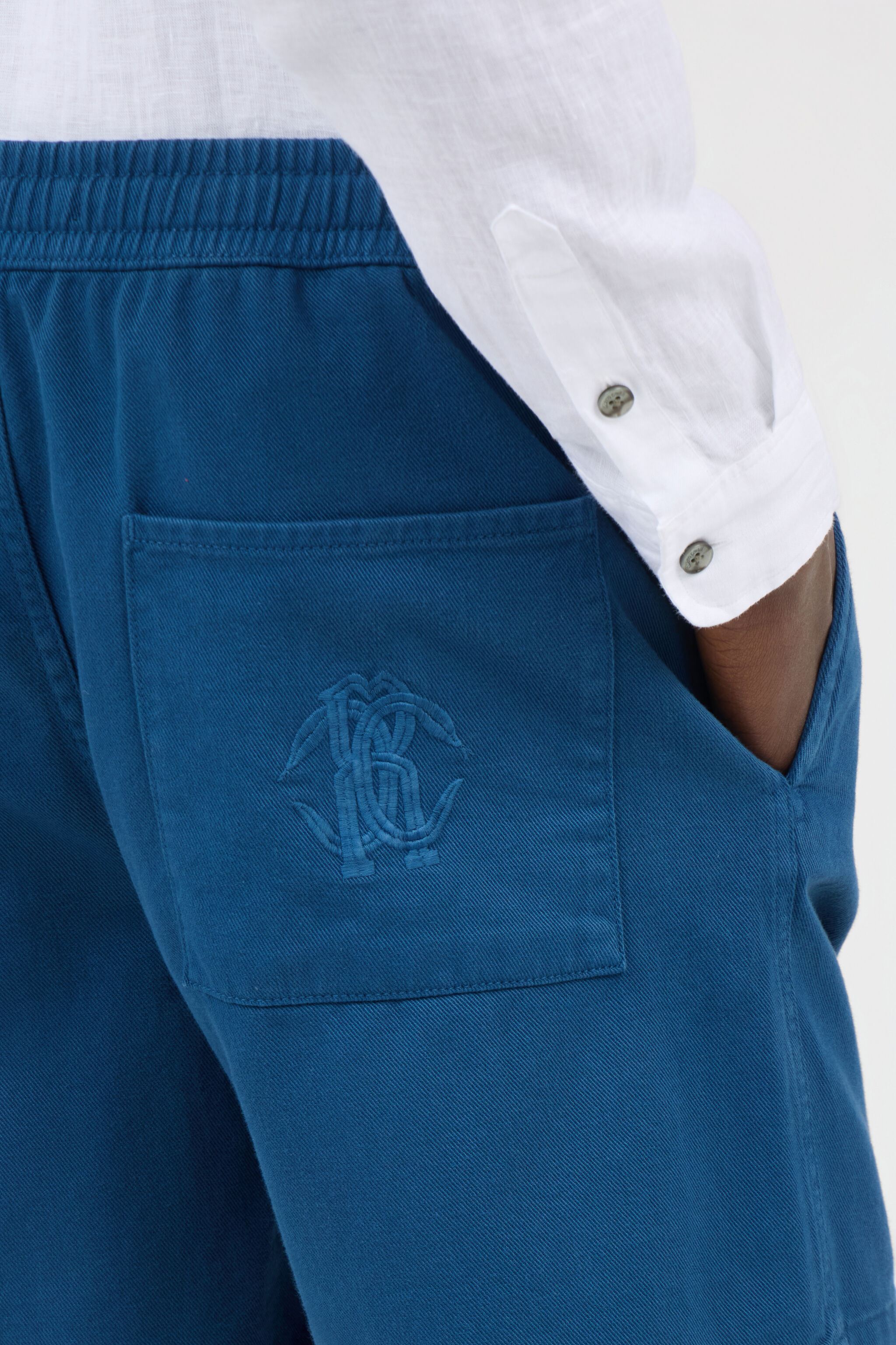 RC Blue Pleated Bermuda Shorts BLUE SOT20C-FA017