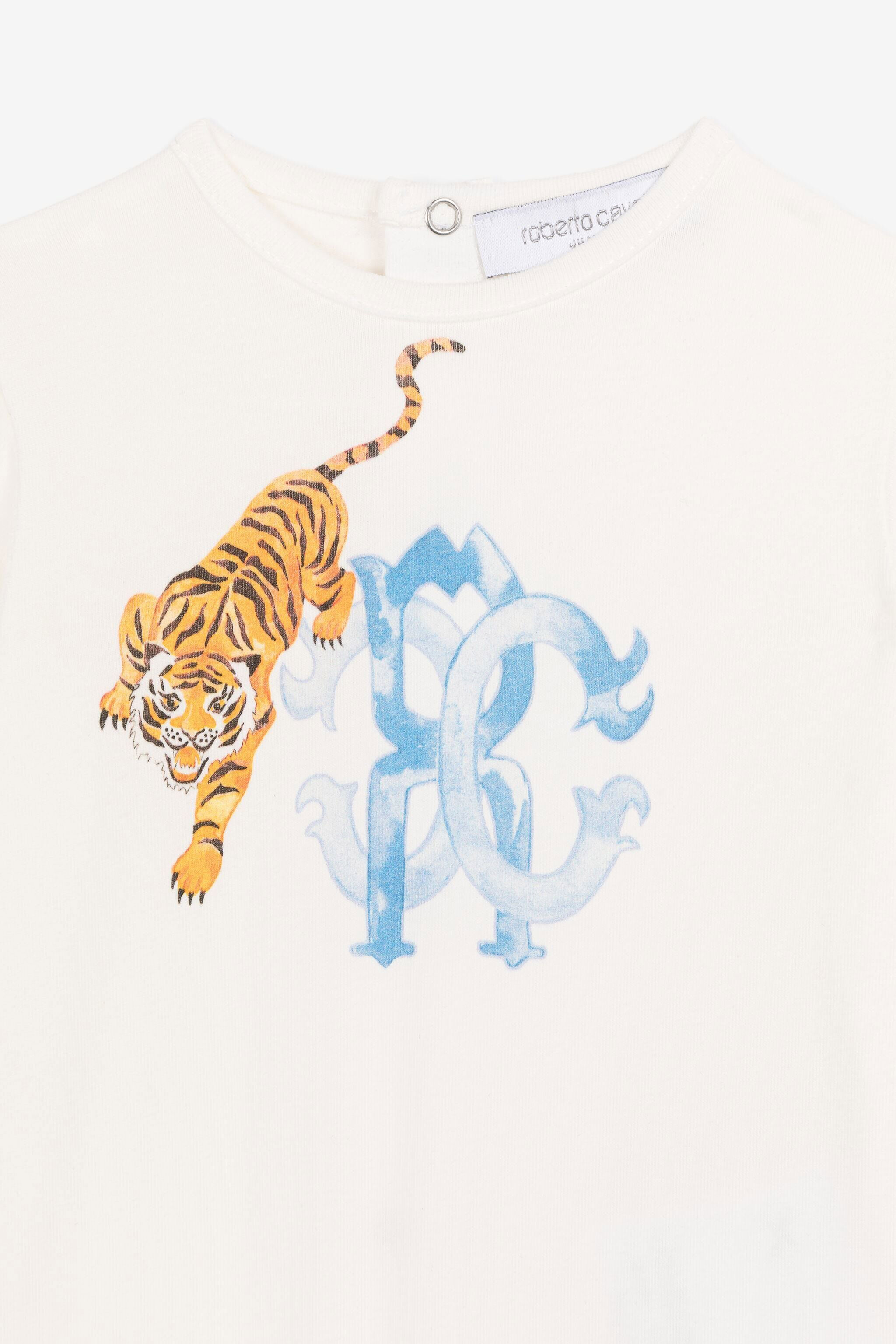 JU Strampler-Set mit Tiger-Print Weiß QJT896-JV025