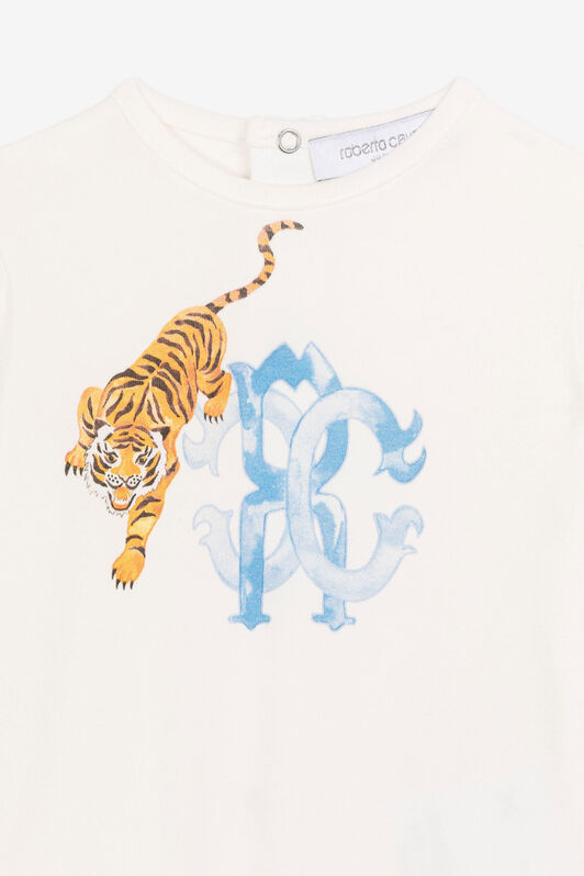 JU Strampler-Set mit Tiger-Print JU Strampler-Set mit Tiger-Print Weiß QJT896-JV025
