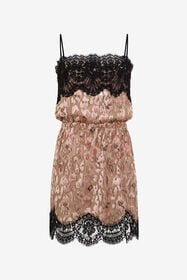 ${brand} Mini Abito In Seta Con Inserti In Pizzo ${colorDescription} ${masterID}
