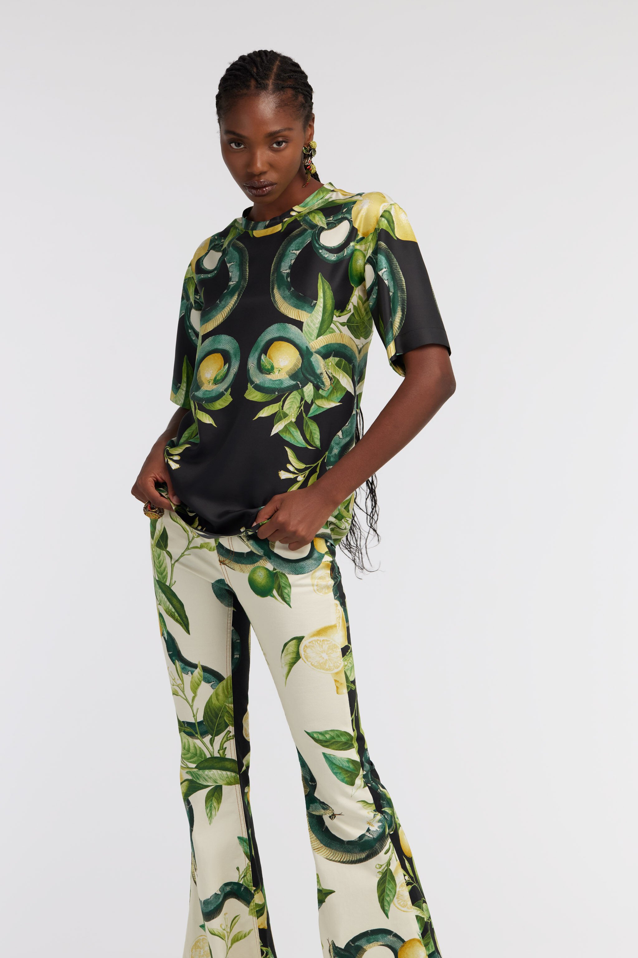 RC T-shirt con stampa Limoni e Snake Nero SKT644-4QL30