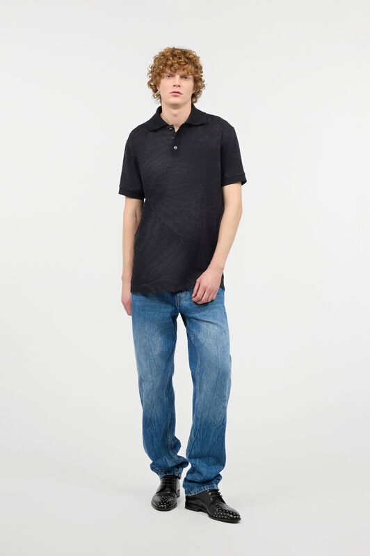 RC Poloshirt Mit Animal-Print Schwarz URT64J-XKN54