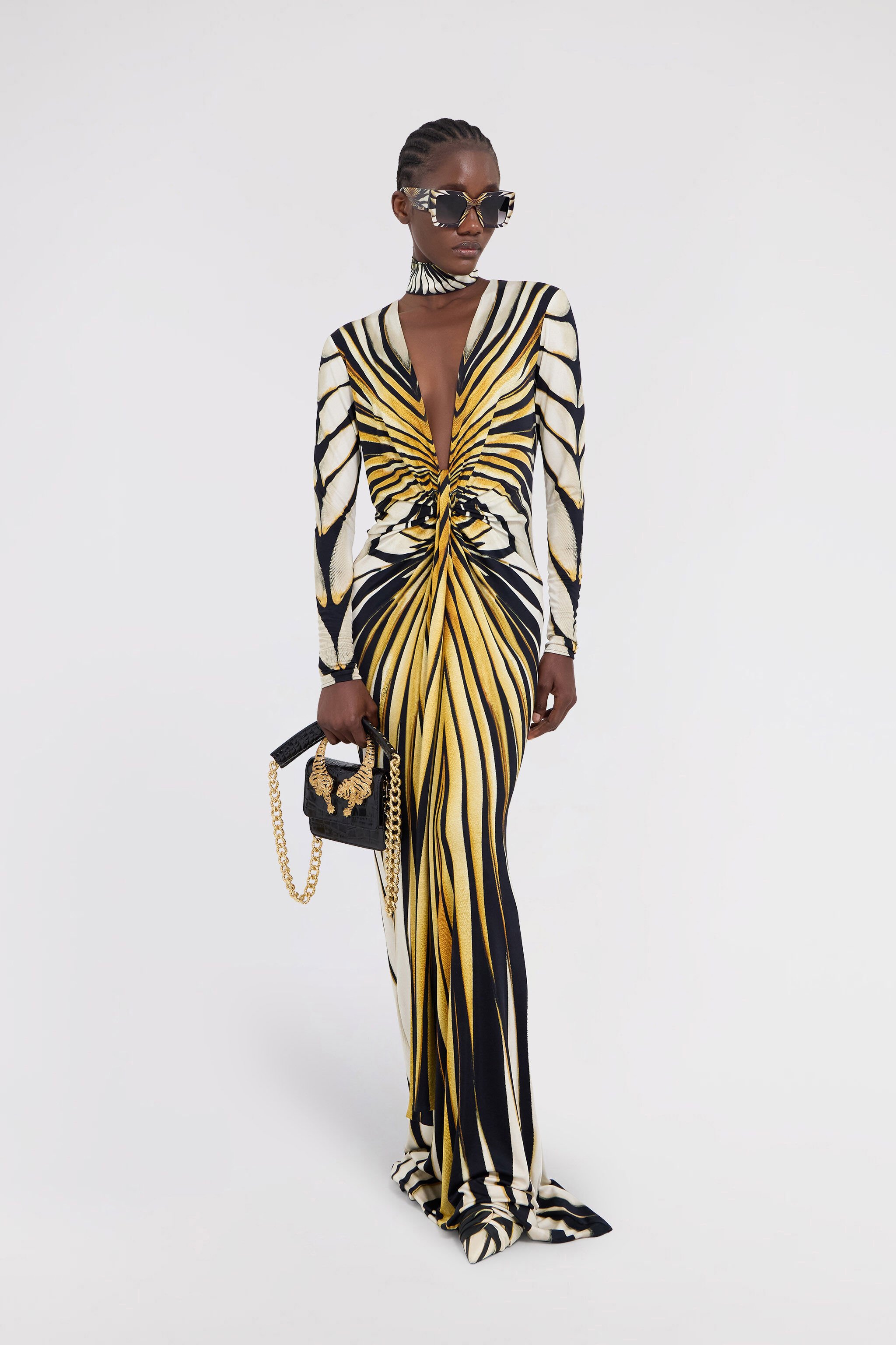RC Ray Of Gold Print Maxi Dress Gold TKT107-JRM33