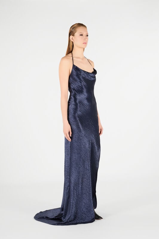 RC Long Dress with Cowl Neck RC Long Dress with Cowl Neck Dark blue UWT125-TO009