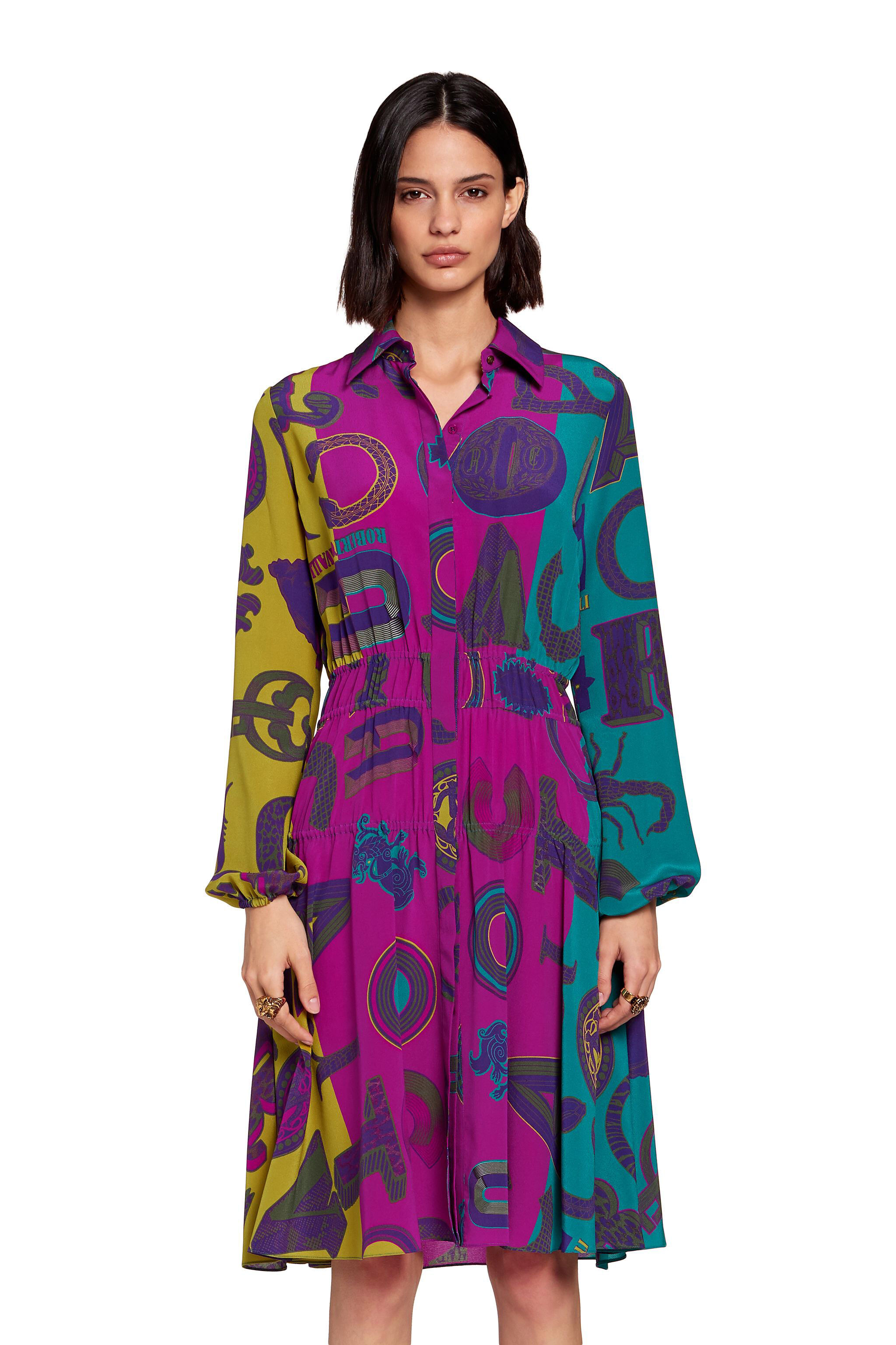 RC Cavalli Mania print shirt dress MULTICOLOR LQT139-SQA01