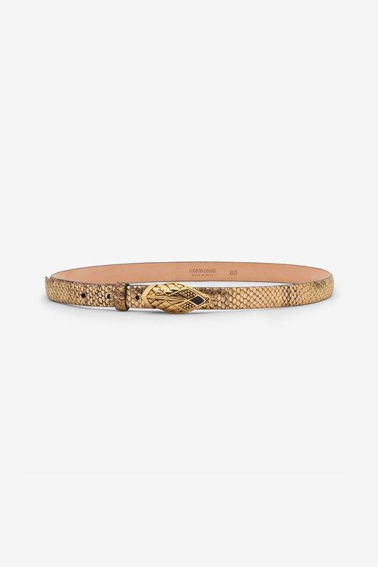 RC Golden Python Motif Belt with Snake Head Detail GOLD WWC001-PZS01