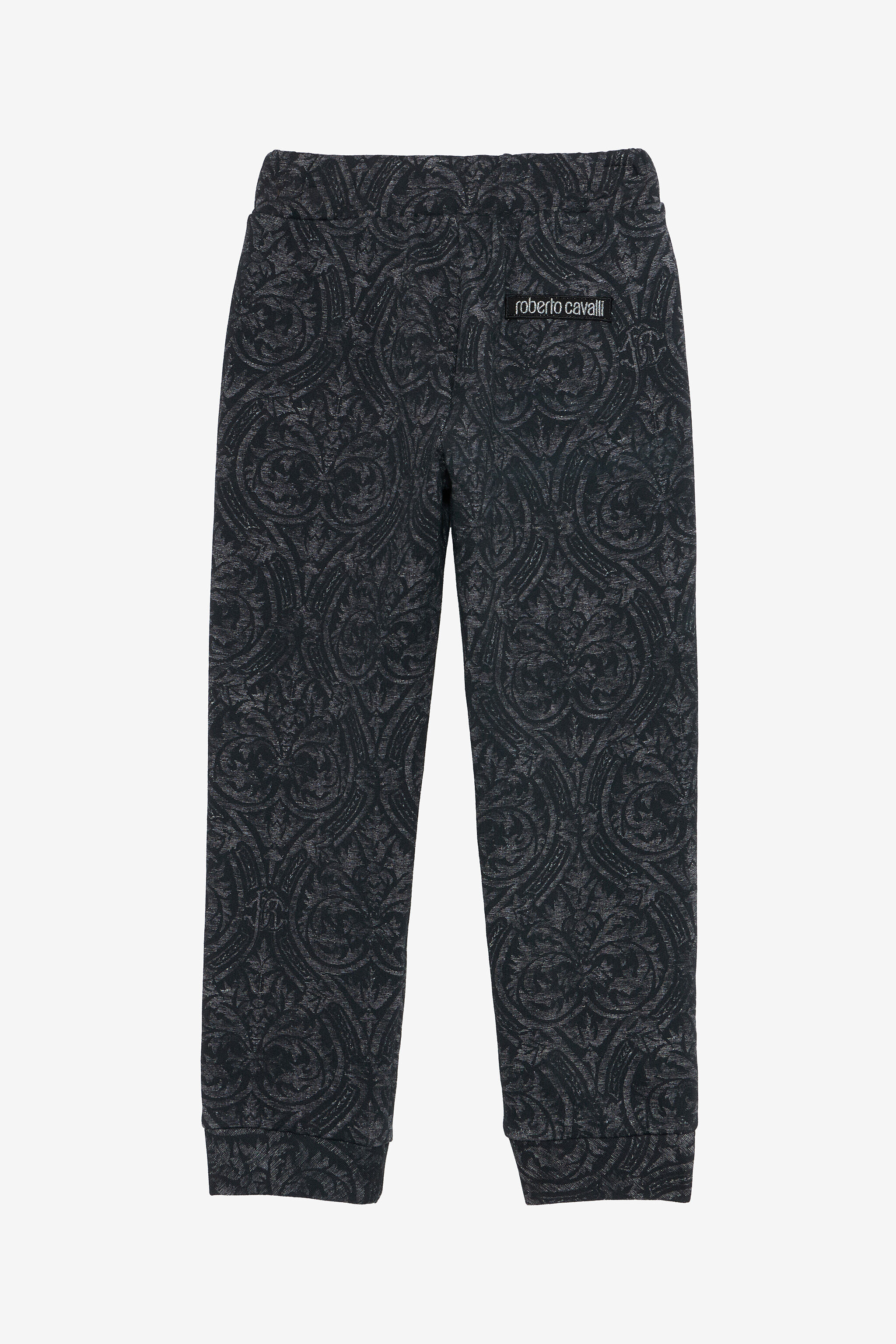 JU Black Track Pants with Floral Print BLACK VJT20F-5OP29
