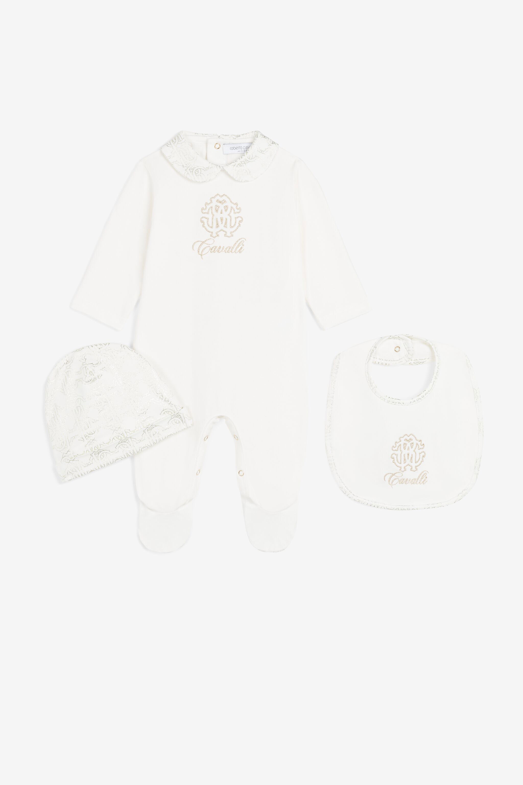 JU Strampler-Set mit Logo-Stickerei Gold Platinum QJT888-JV025