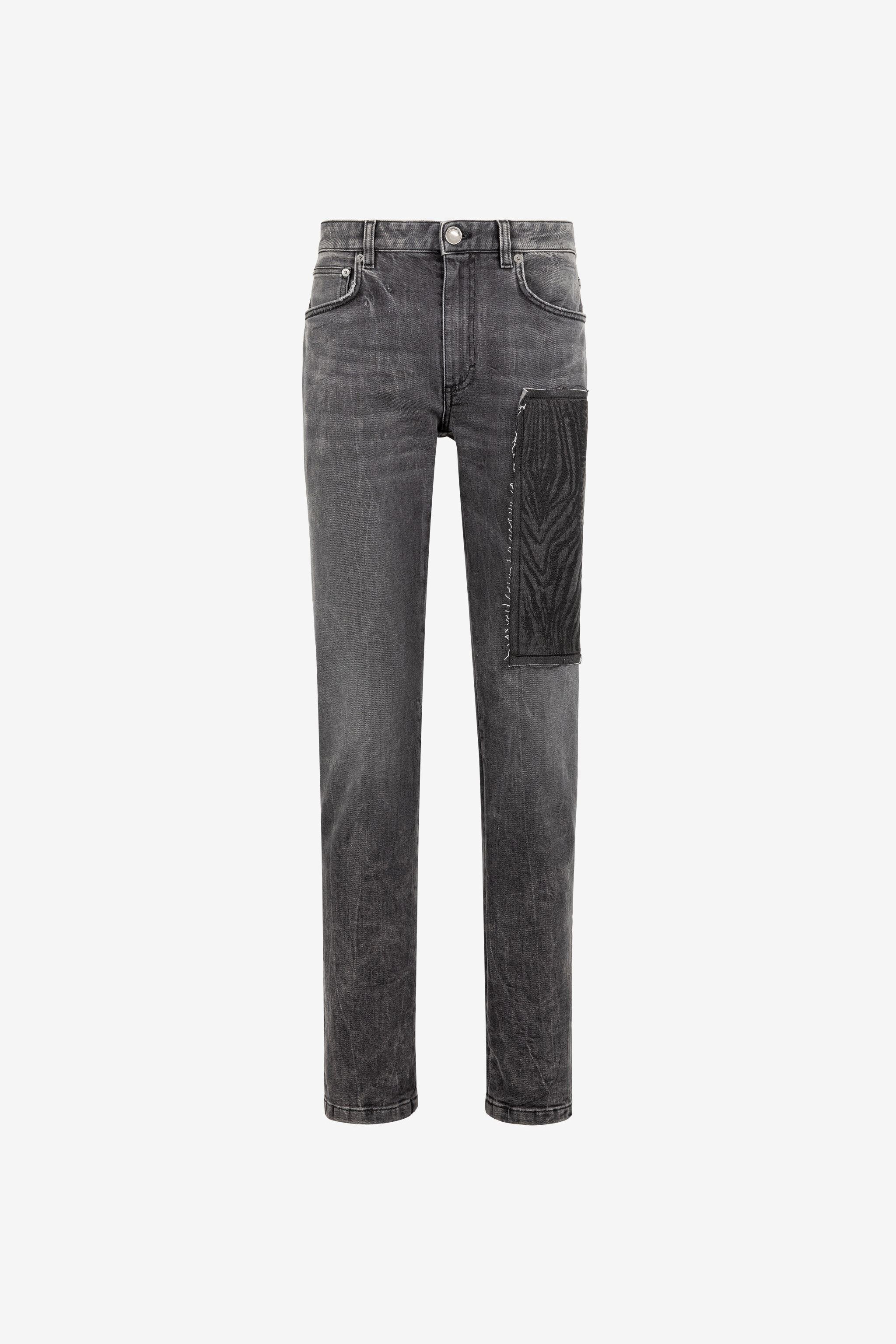RC Animalier Patchwork-Print Appliqué Straight-Leg Jeans Black ONJ241-DN009