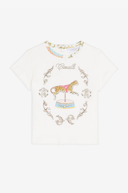 JU Jaguar And Filigree-Print T-Shirt White RJT600-JD001