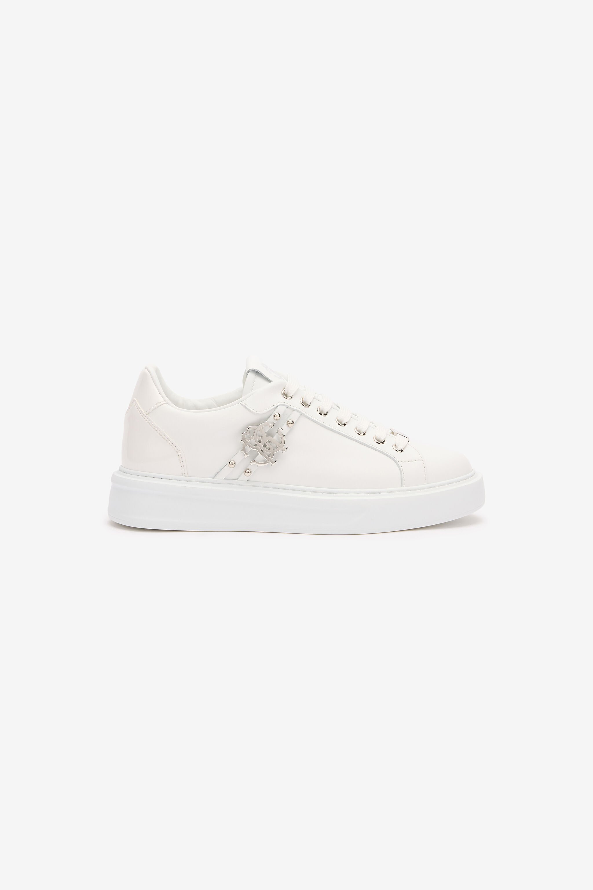 RC Leather Sneakers with Golden Details Weiß POS01E-PZ085