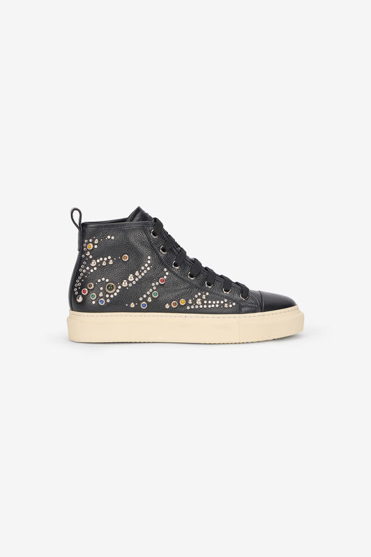 RC Sneakers Alte Con Borchie E Pietre RC Sneakers Alte Con Borchie E Pietre Nero VRS020-PZB05