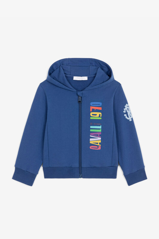 JU Logo-Print Cotton Hoodie JU Logo-Print Cotton Hoodie Blue RJT90D-CF050