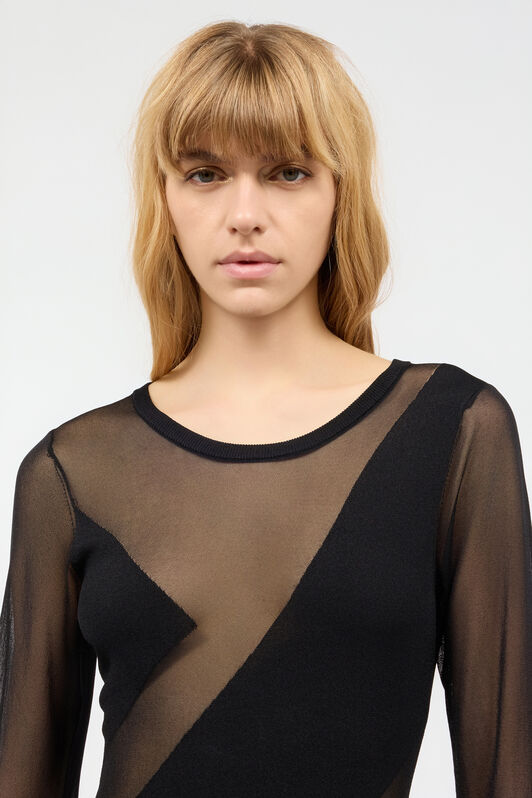 JC Mini Abito See-Through Negro UFT110-UF164