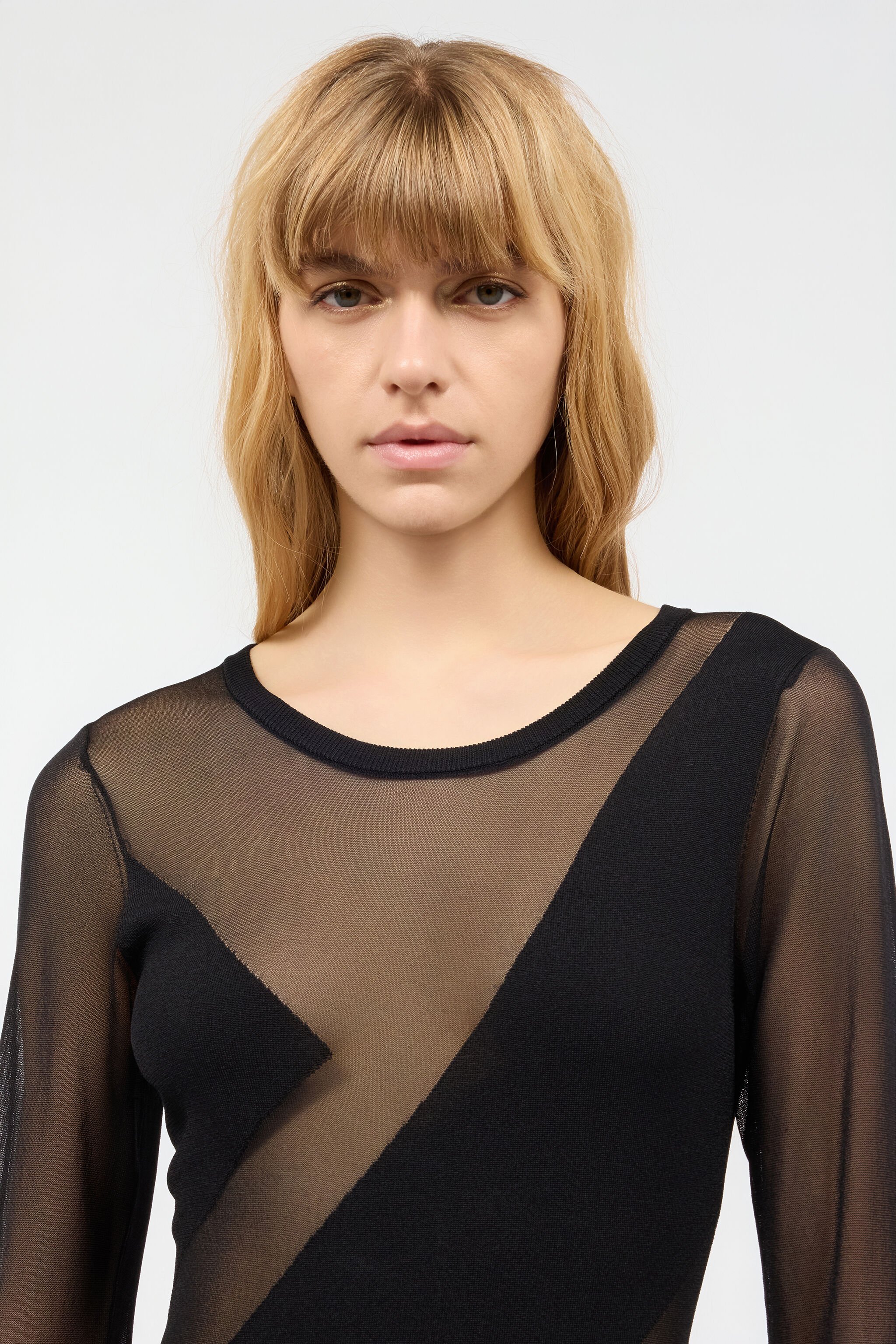 JC Mini Abito See-Through Negro UFT110-UF164