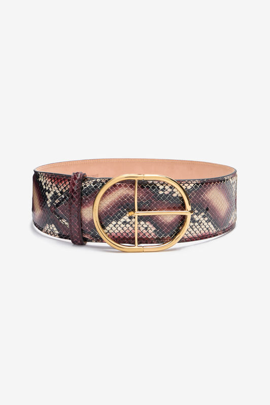 RC Shaped belt in printed leather Purple TWC003-PZ02S