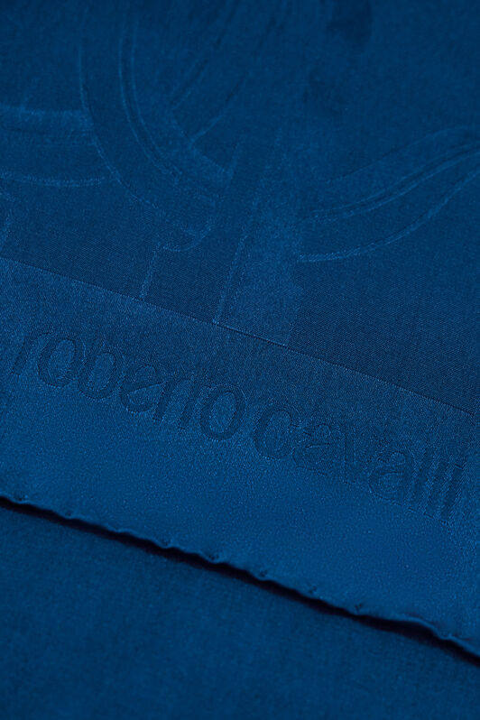 RC Jacquard Scarf with Mirror Snake Monogram and Logo Dark blue TALR47-IR064