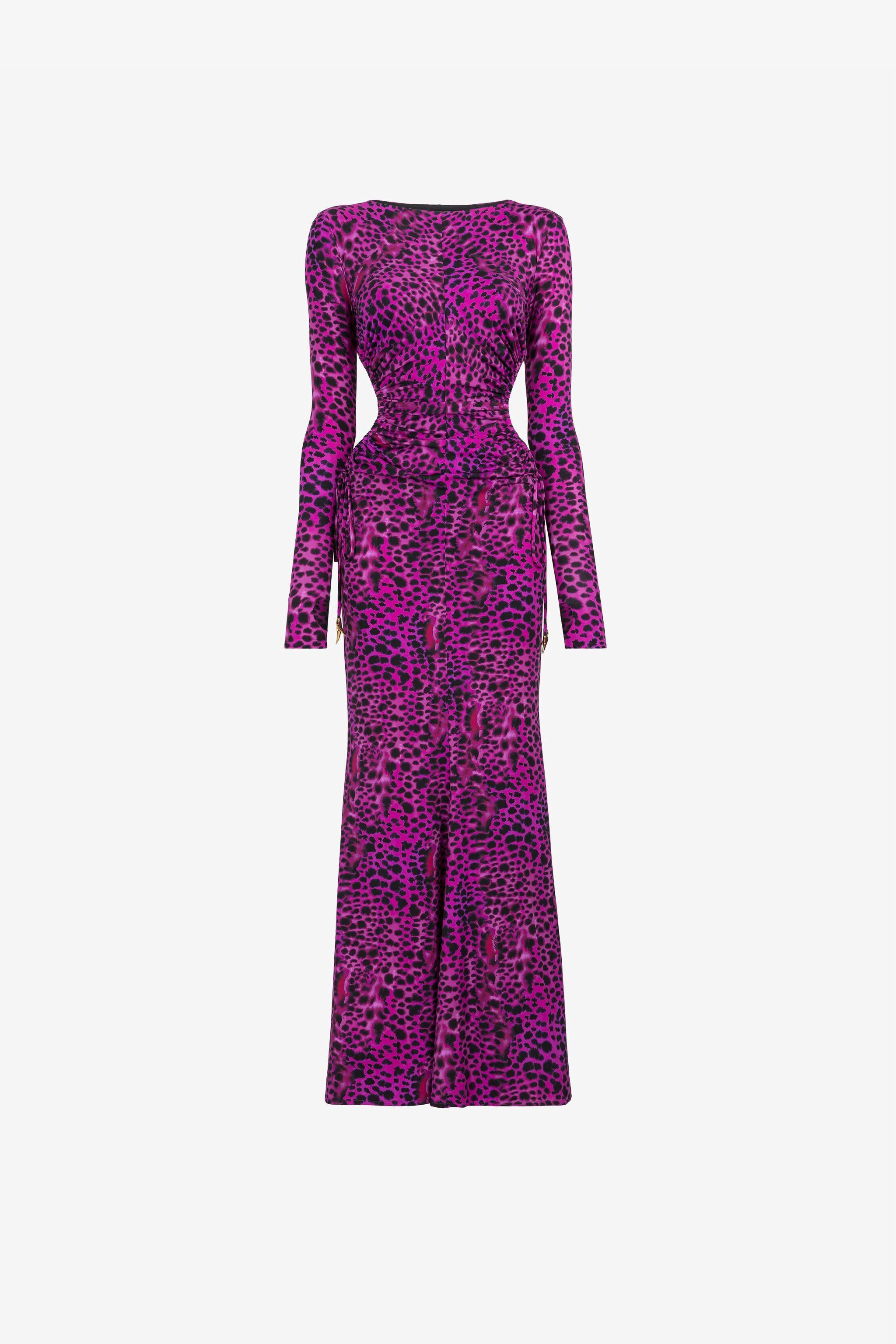 RC Animal-print open-back dress Purple QKT102-LNF50