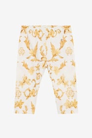 RC Gold Arabesque Print Trousers WHITE/GOLD TJT207-JFN37