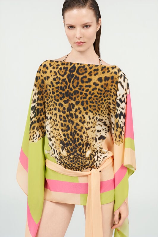 RC Caftan en soie à imprimé Cavalli Pop LIGHT GREEN WQT725-SQR33