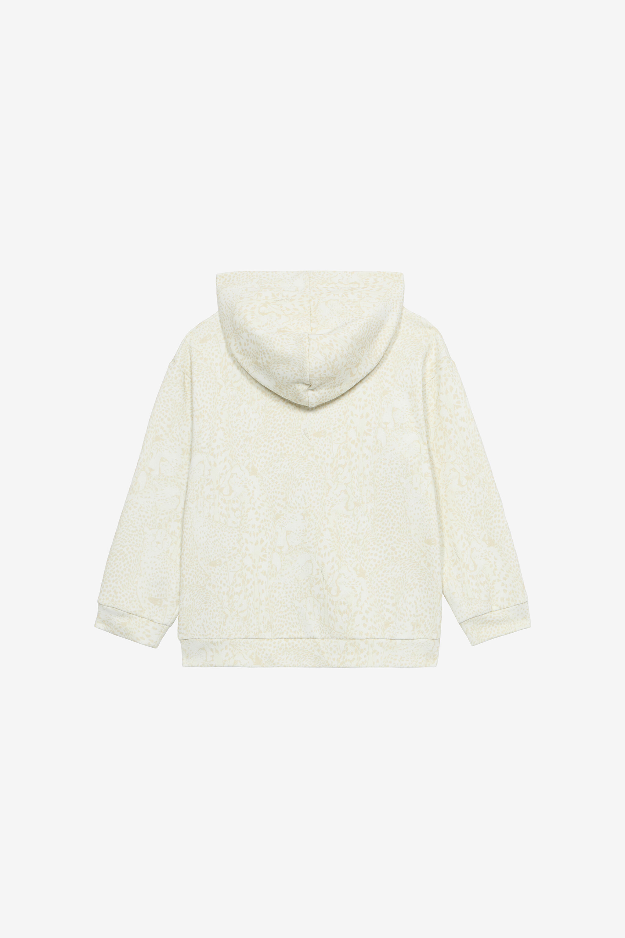 JU Hooded Sweatshirt With Cheetah Print Ivory UJT69G-5OO35