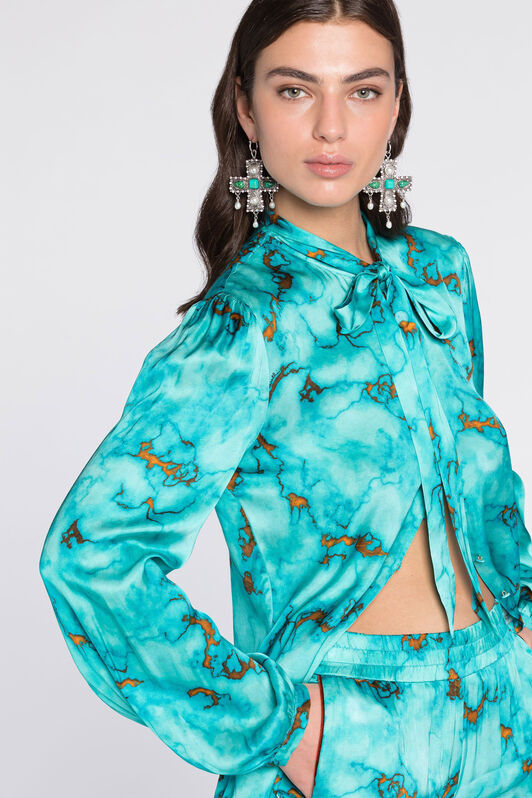 RC Marble-Print Shirt Light blue RKT705-SZH62