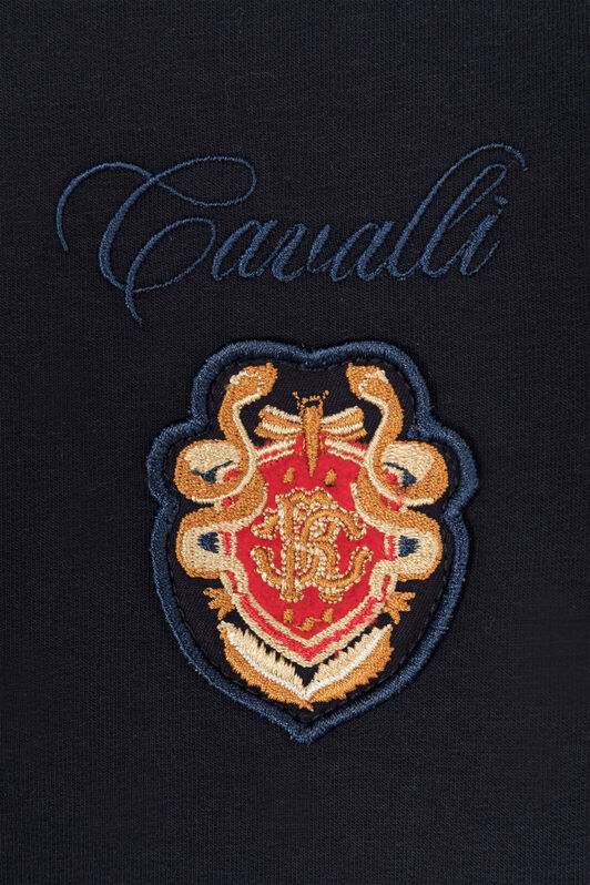 JU RC Monogram Crest-Appliqué Zip Hoodie JU RC Monogram Crest-Appliqué Zip Hoodie Dark blue PJT928-CF050