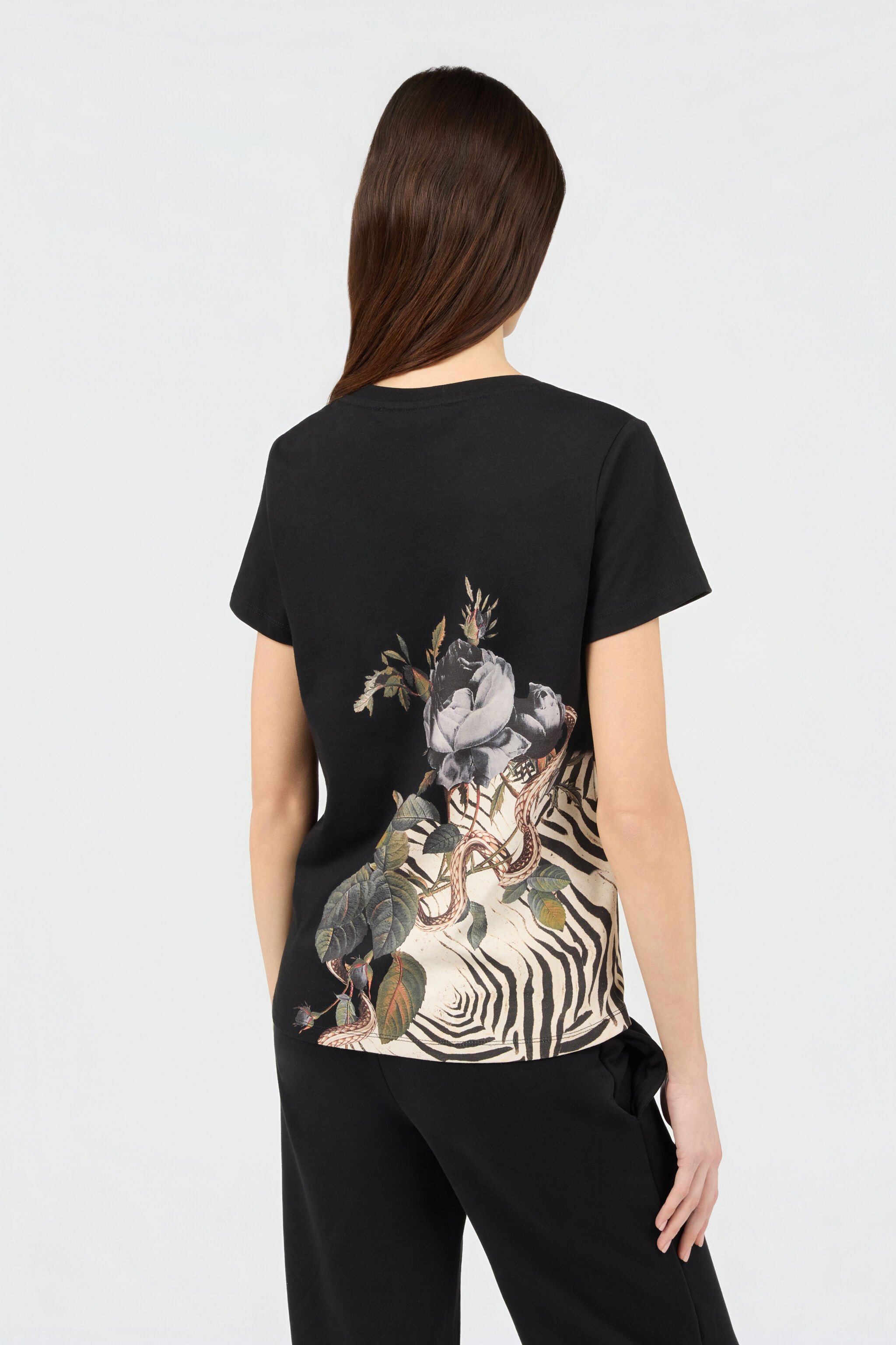 RC T-Shirt Mit Jewellery Foulard-Print BLACK SOT60J-JD003