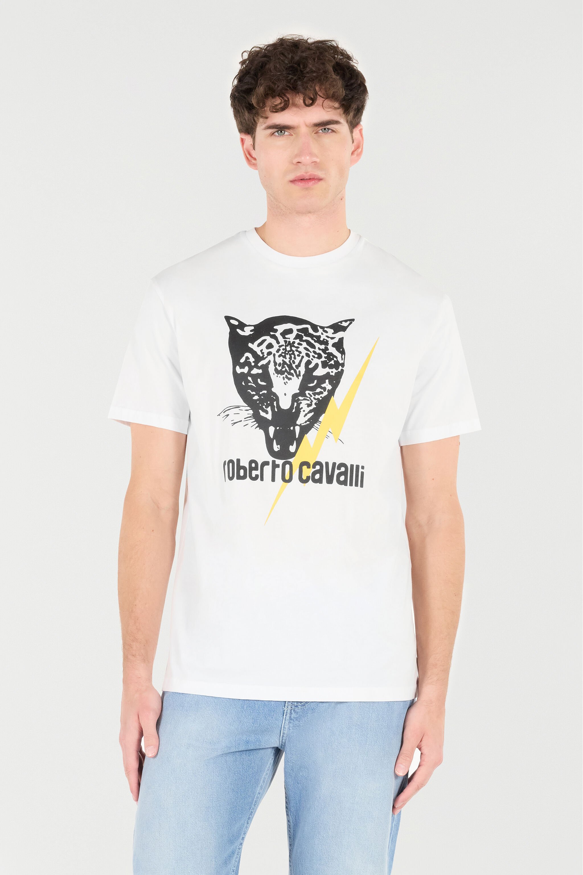 RC T-Shirt Con Fulmine E Giaguaro WHITE POT60B-JD060