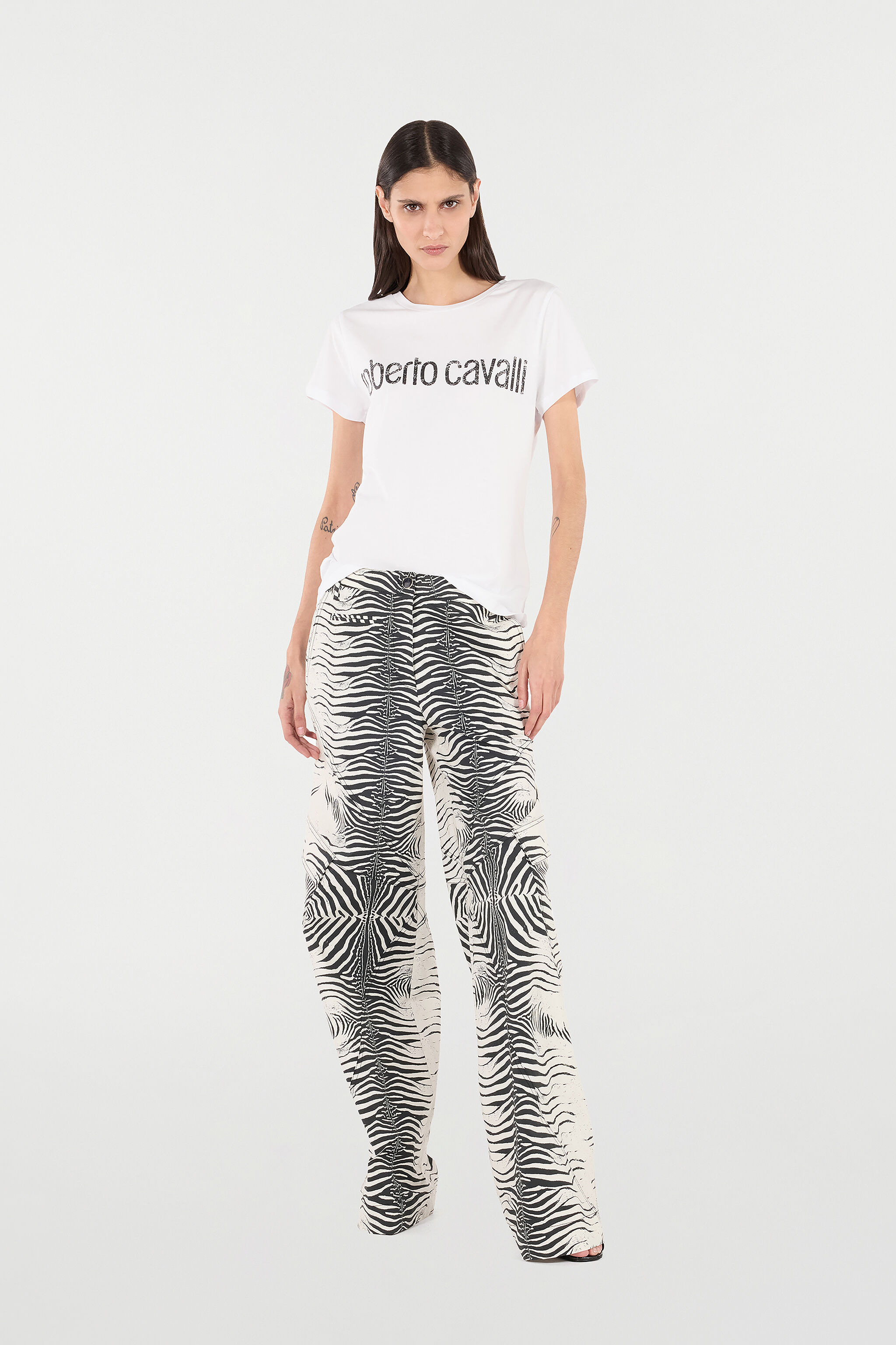 RC Camiseta Con Logotipo Efecto Usado WHITE POT60C-JD060
