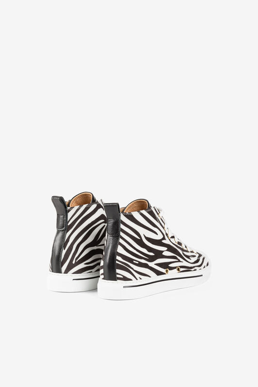 RC Zebra-Print Hi-Top Sneakers Black/White JSS00K-PFO02