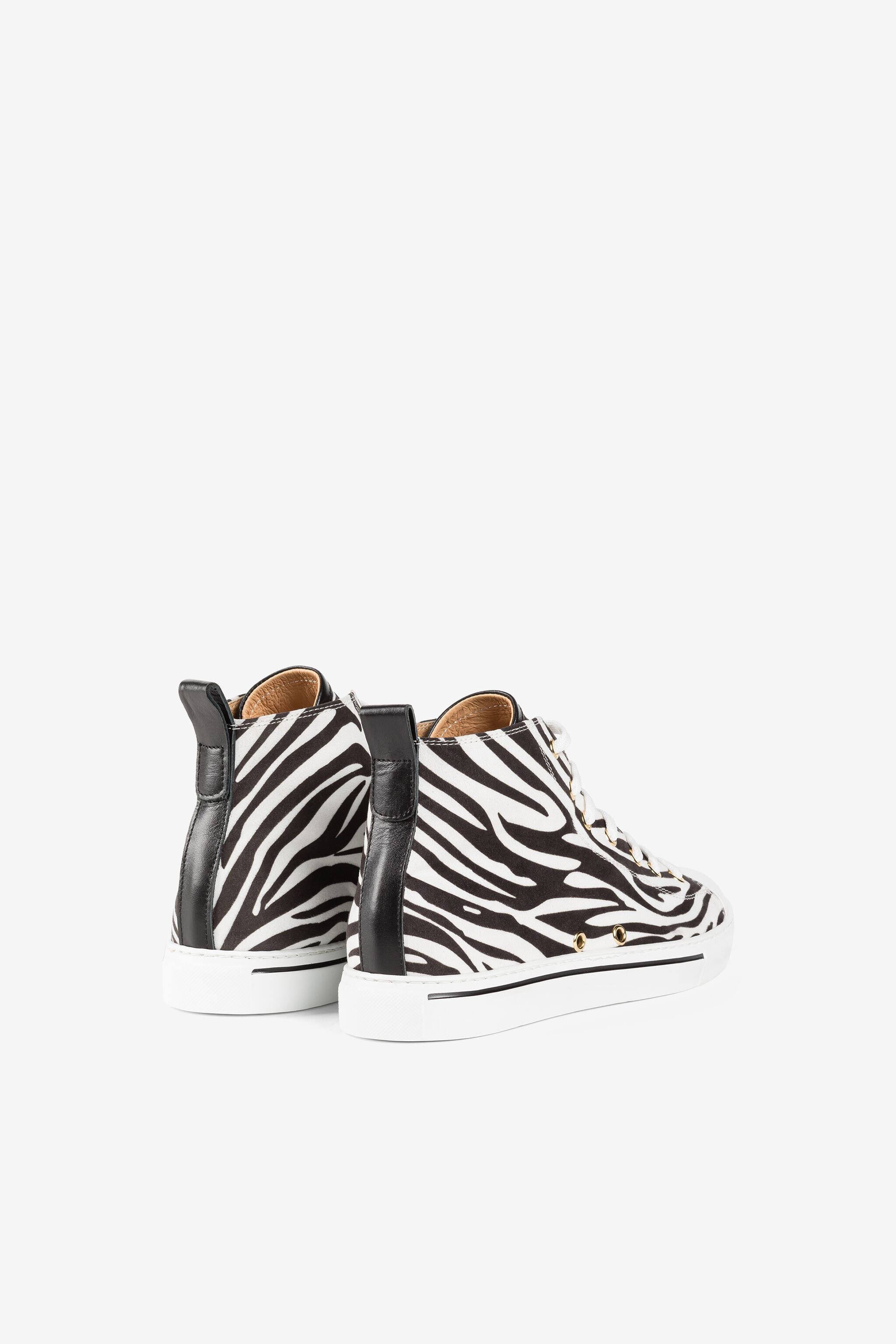 RC Zebra-Print Hi-Top Sneakers Black/White JSS00K-PFO02