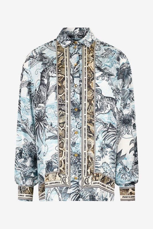 JC Chemise À Imprimé Jungle Et Python Bleu clair UFT143-UF209