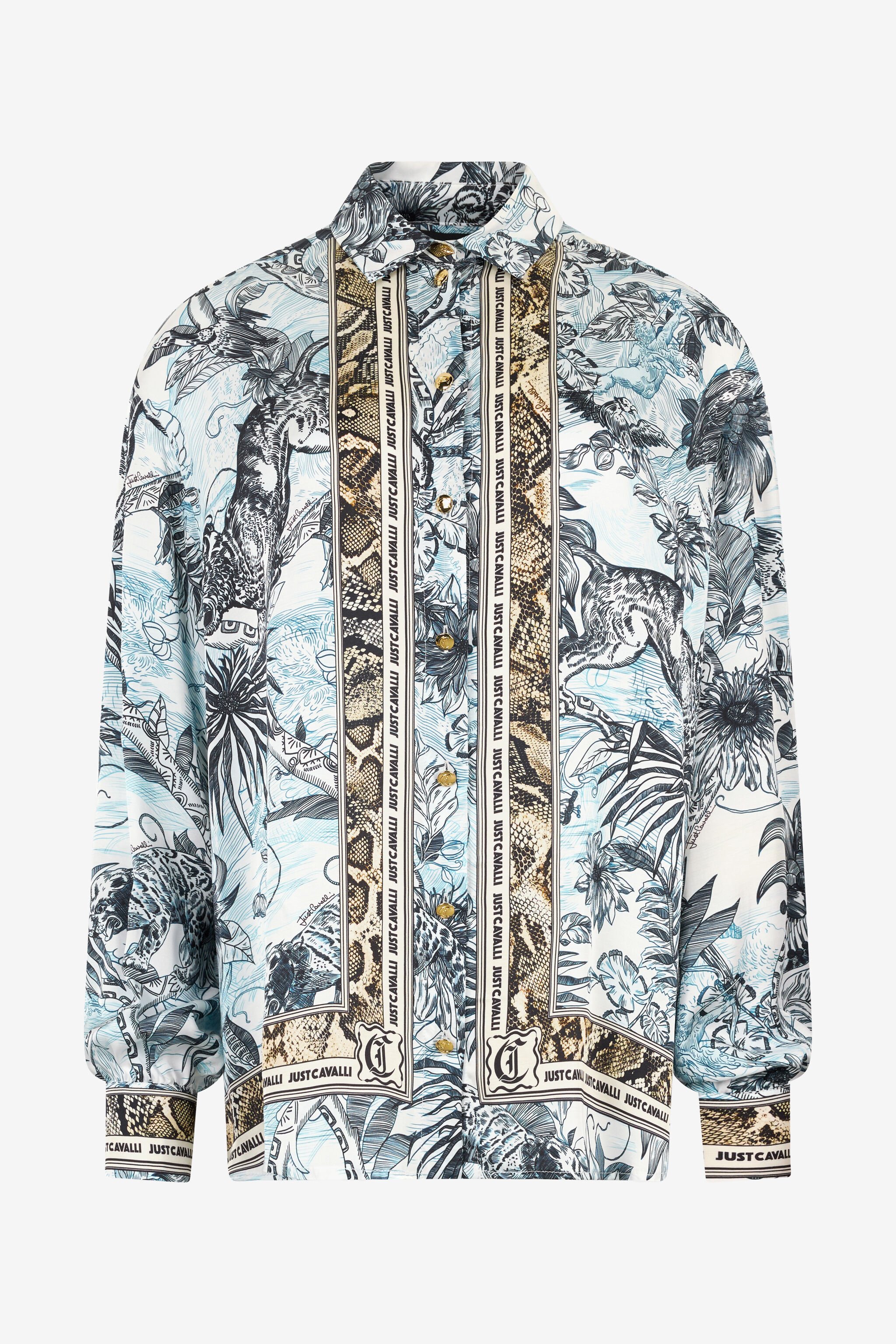 JC Chemise À Imprimé Jungle Et Python Bleu clair UFT143-UF209