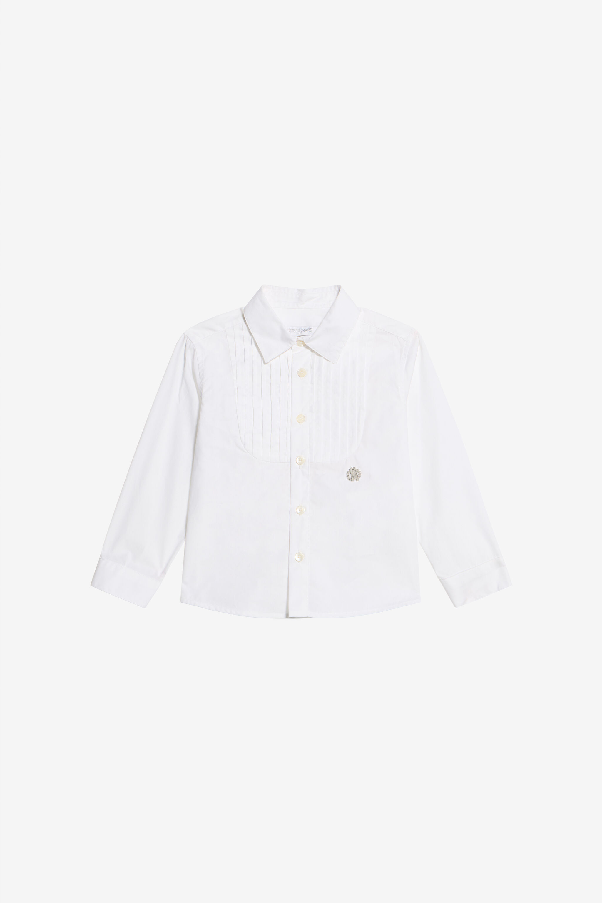 JU Weißes Baumwollhemd mit Monogram RC OPTICAL WHITE WJT706-CH004